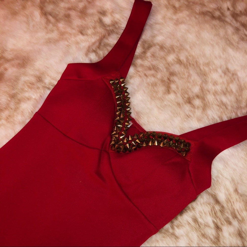 Spool 72 - Studded Ruby Red Mini Dress